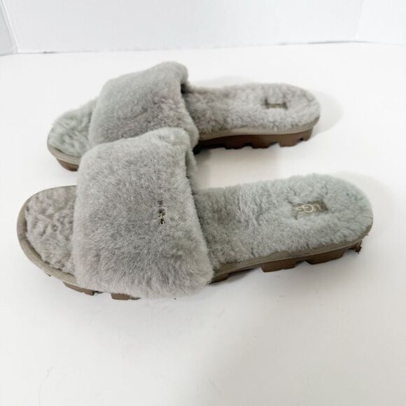 UGG Womens Cozette Gray Simplistic Casual Fuzzy Fashion Slipper 1100892 Size 10 - Picture 2 of 7